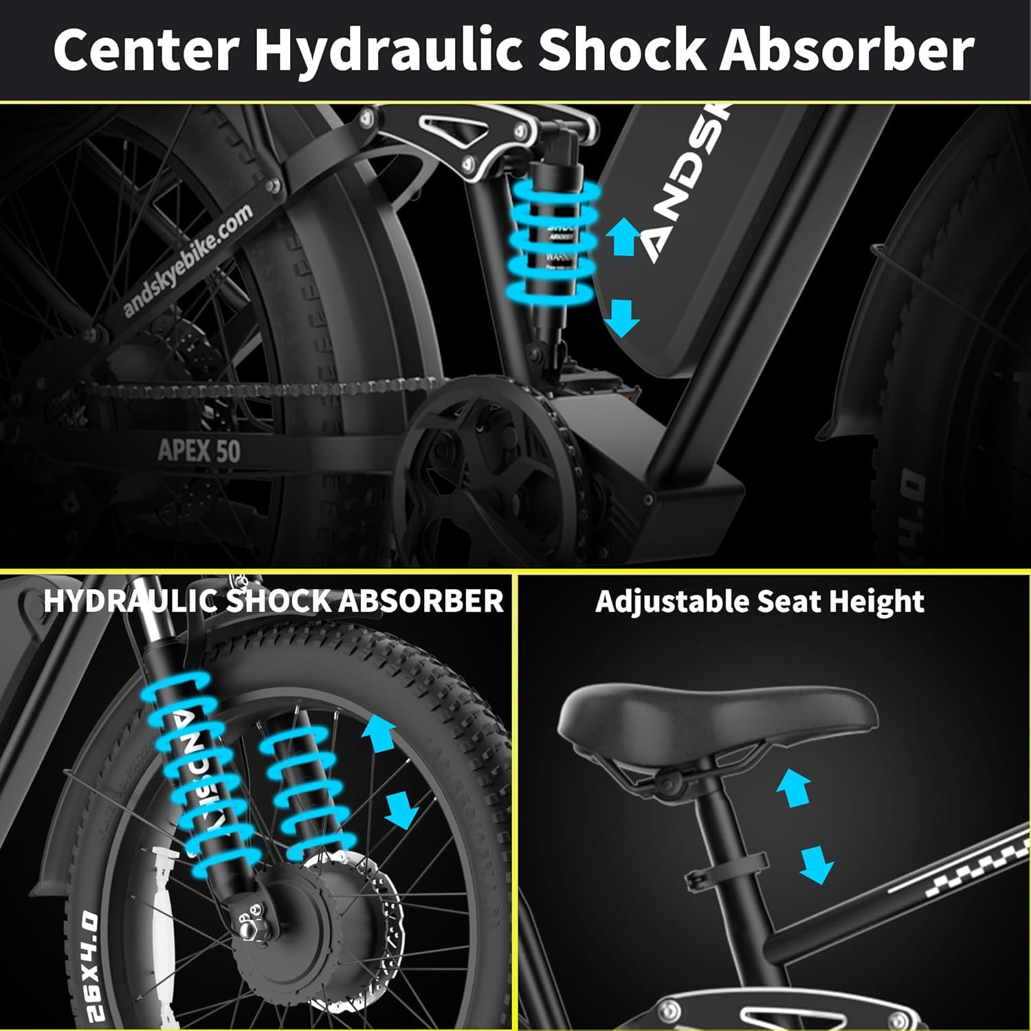 ANDSKY Apex50 AWD Electric Bik - 48V 1500W Rear Hub Motor With Battery ulasan dan harga