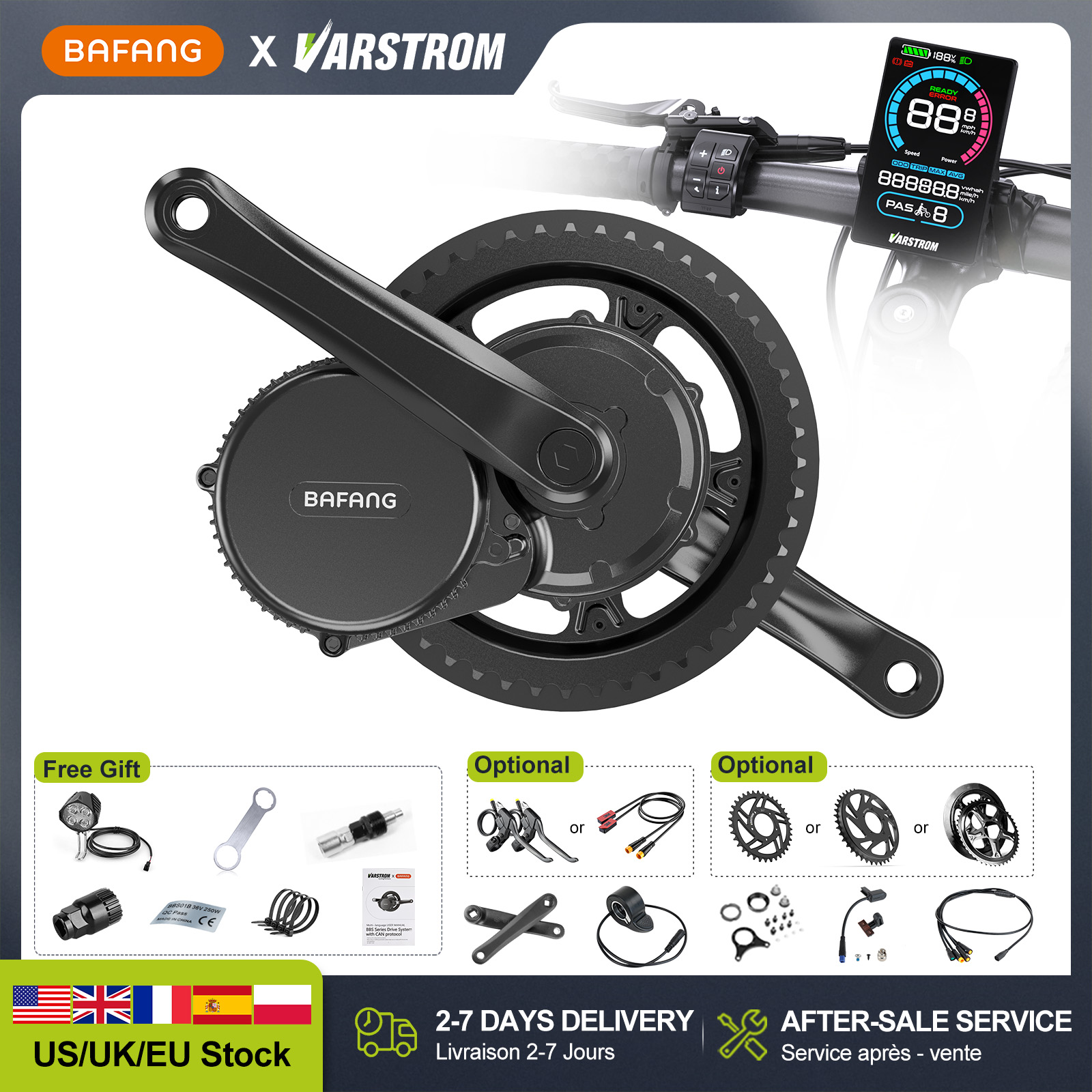 [US Stock] BAFANG 48V 500W 750 - Side Hung Mid Drive Motor Kit ulasan dan harga